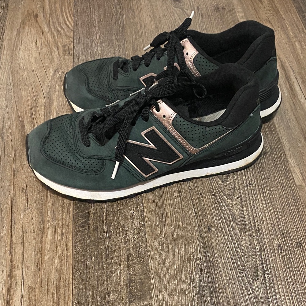 New Balance Women's Dark Green and Black Sneakers